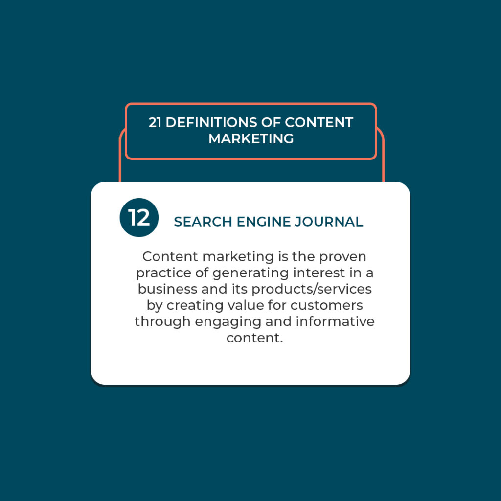 Content marketing definition by Search Engine Journal