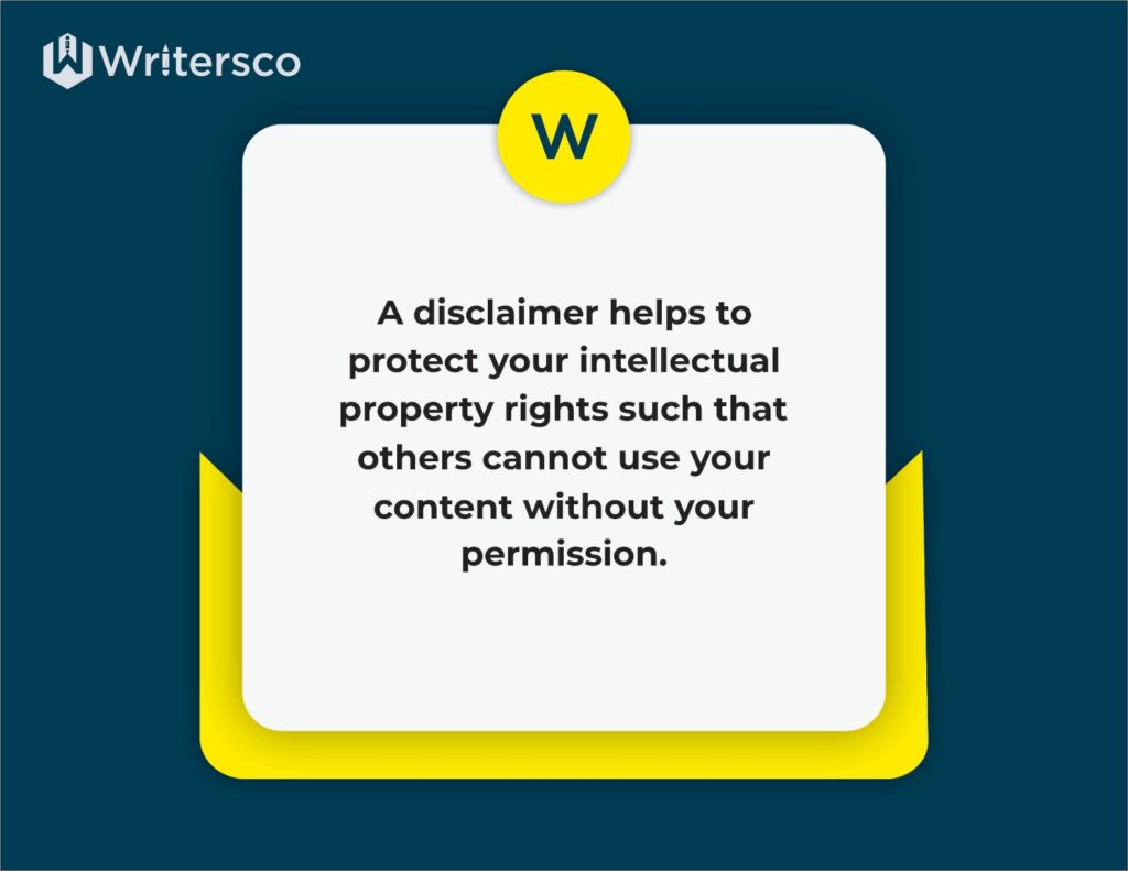 Disclaimer as an example of a legal page for your website