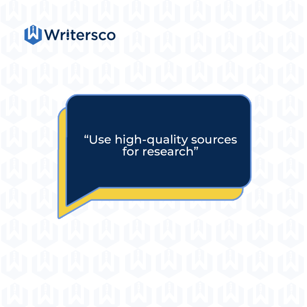 Use high-quality sources for b2b writing research