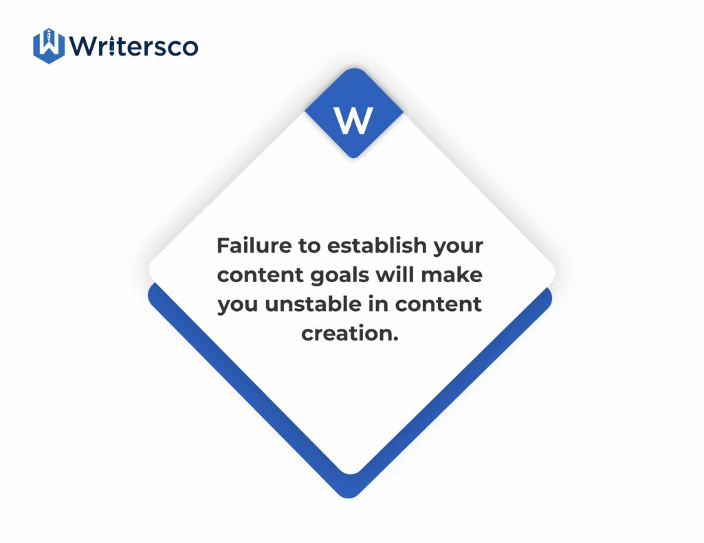 Failure to establish your goals will make you unstable in your content creation.