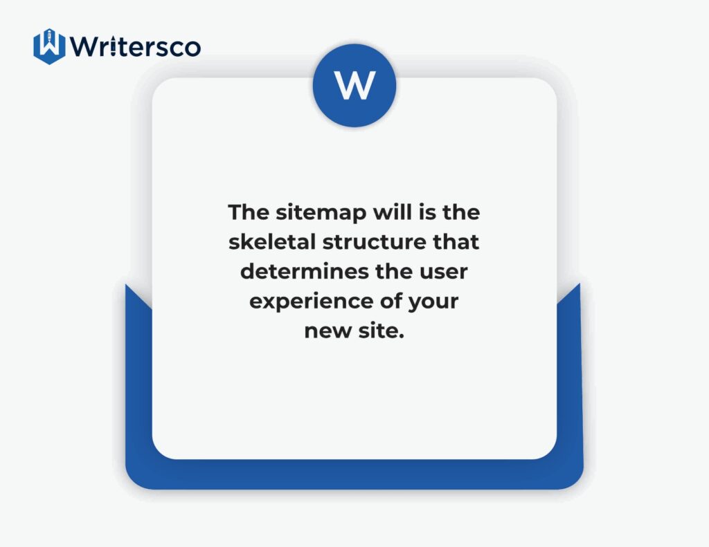 The sitemap is the skeletal structure that determines the user experience of your new website