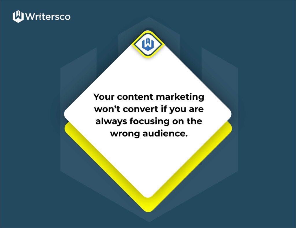 Your content marketing won’t convert if you are always focusing on the wrong audience.