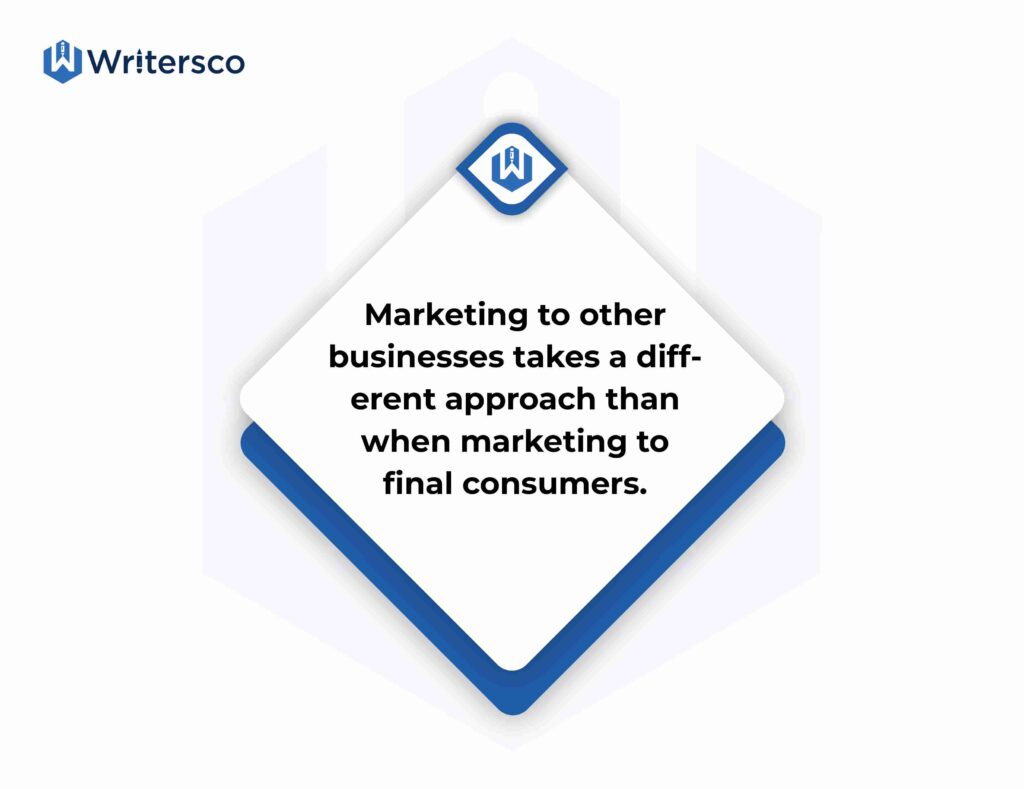 Marketing to other businesses takes a different approach than when marketing to final consumers.
