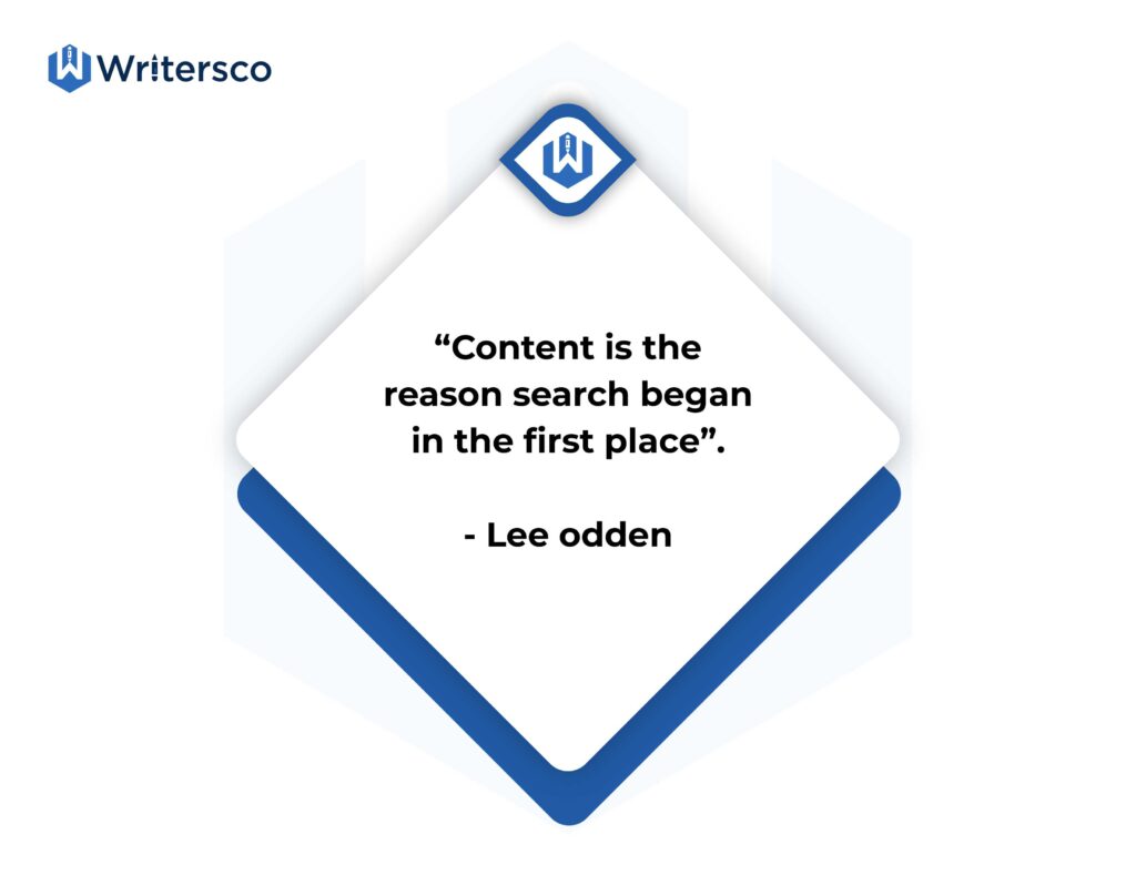 “Content is the reason search began in the first place.” – Lee Odden