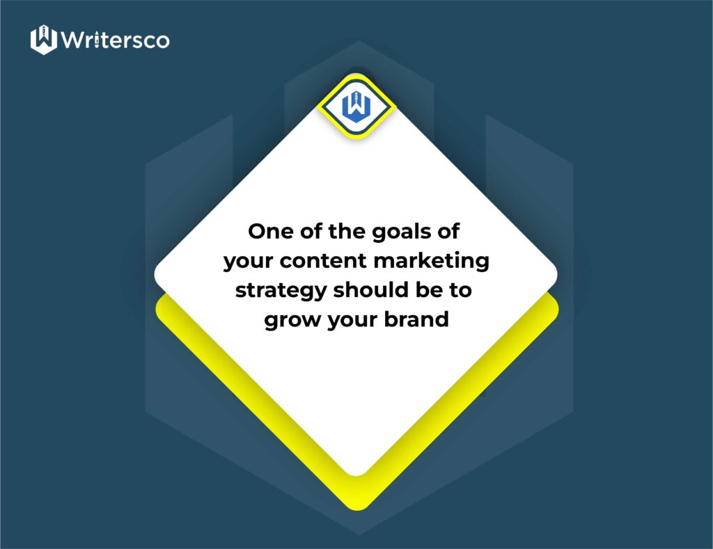 One of the goals of your content marketing strategy should be to grow your brand.