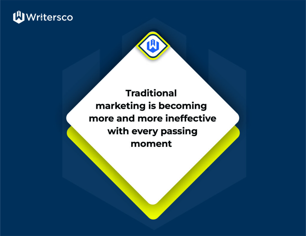 Traditional marketing is becoming more and more ineffective with each passing moment.