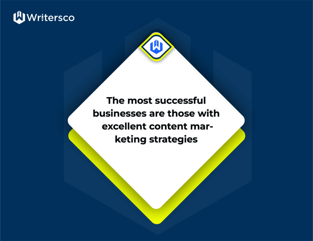 The most successful businesses are those with excellent content marketing strategies.